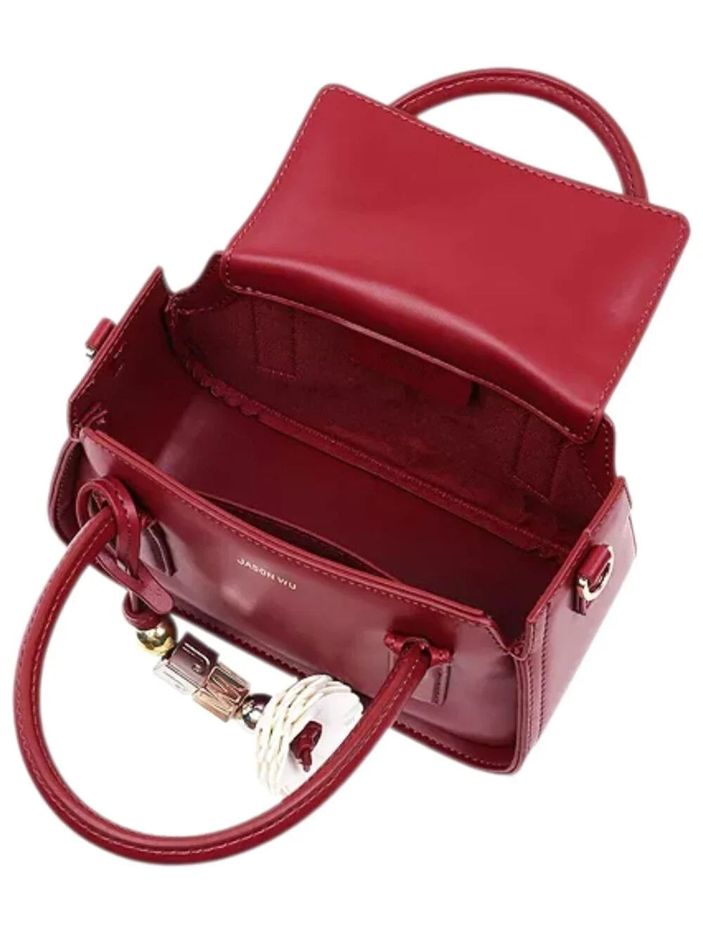 JASON WU STRUCTURED MINI BAG Oxblood Leather Crossbody NWT - Picture 7 of 8
